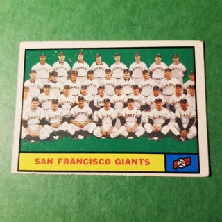 1961 - TOPPS EXMT - NRMT BASEBALL - CARD NO -  167 - SAN FRANCISCO  TEAM - GIANTS