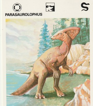 Vintage 1975 Leisure Books Animal Card: crdgin2: PARASAUROLOPHUS