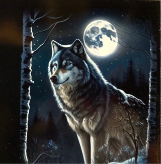 Lunar Wolf - 3 x 4” MAGNET - GIN ONLY