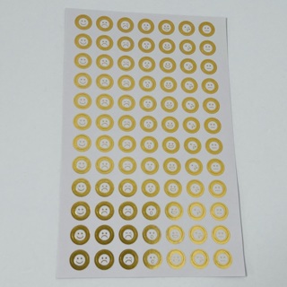 Gold Foil Round Emoji Faces Sticker Sheet 