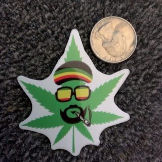 Marijuana leaf sticker