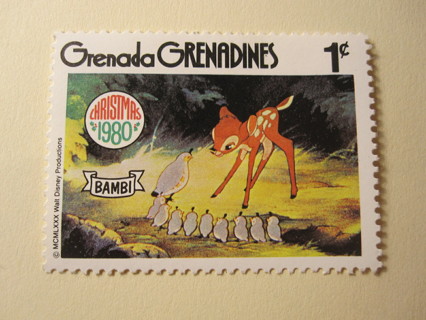 Grenada / Disney 1c stamp: 1980 Bambi - Uncancelled