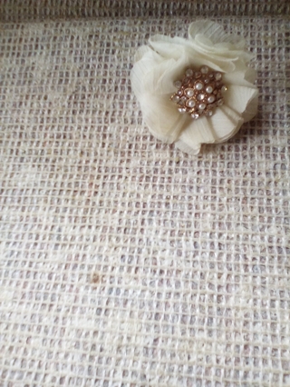 "FLOWER FASHION RING WITH SYNTHETIC PEARLS & RHINESTONES SIZE 5"