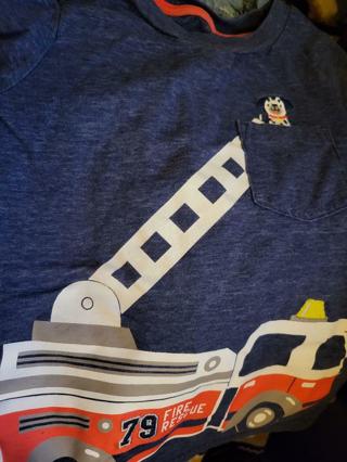 Dark blue Firetruck shirt with dog