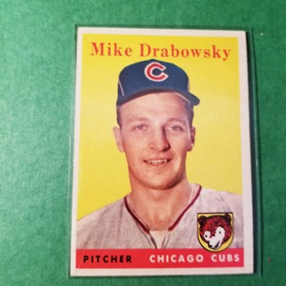 1958 - TOPPS EXMT - NRMT BASEBALL - CARD NO. 135 - MIKE DRABOWSKY - CUBS