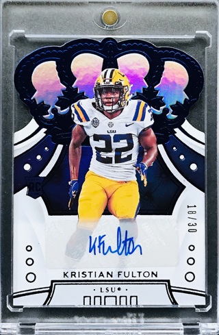 Kristian Fulton RC - 2020 Crown Royale Draft Picks Signatures Blue #9 - LSU Tigers (18/30) [AA125]