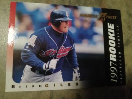 1997 PINNACLE XPRESS ROOKIE BRIAN GILES CLEVELAND INDIANS BASEBALL CARD# 129