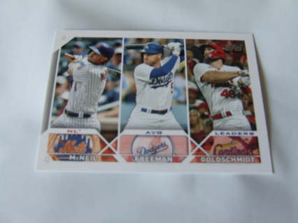 2023 Freddie Freeman Los Angeles Dodgers Batting Avg Leaders Topps Card #43