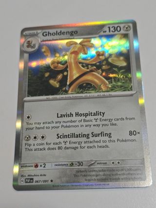 Pokemon Gholdengo holo rare card 067/091