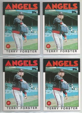 Lot of (4) 1986 Topps Traded Terry Forster #37T Angels