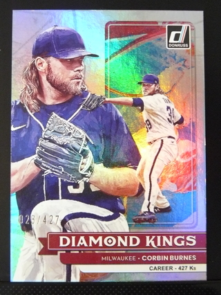 2022 Donruss Career Stat Line #21 Corbin Burnes DK (Brewers) Serial #/427