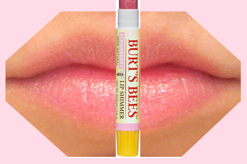 Burt's Bees LIP SHIMMER 100% Natural BEESWAX Tinted Lip Balm Strawberry SEALED
