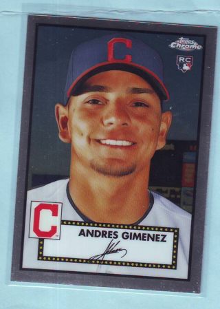 2021 Topps Chrome Platinum Anniversary Andres Gimenez ROOKIE Baseball Card # 66 Indians