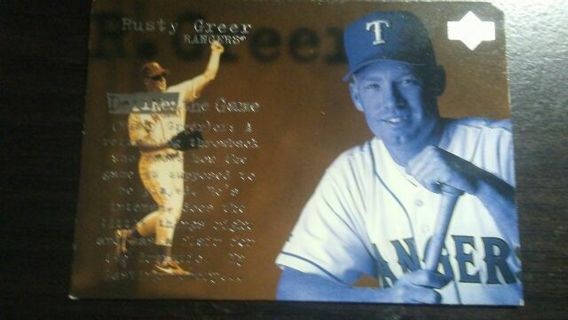 1997 UPPER DECK DEFINE THE GAME RUSTY GREER TEXAS RANGERS BASEBALL CARD# 152