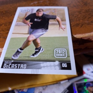 2012 sage hit David decastro rookie football calls signals bengals football card 