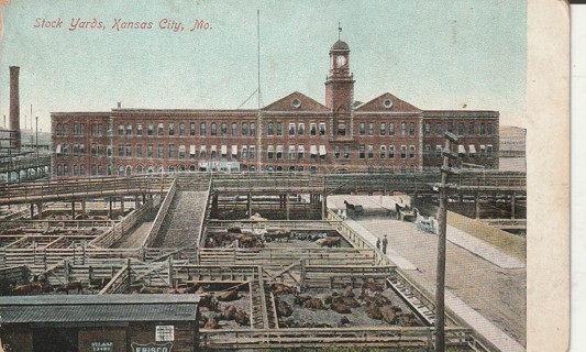 Vintage Used Postcard: Pre Linen: Stock Yards, Kansas City, MO