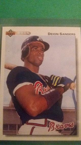 seion sanders baseball card free shipping