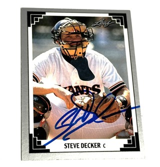 Autographed 1991 Leaf #441 Steve Decker  RC Rookie Giants