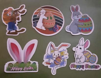 6 Easter Vinyl Stickers