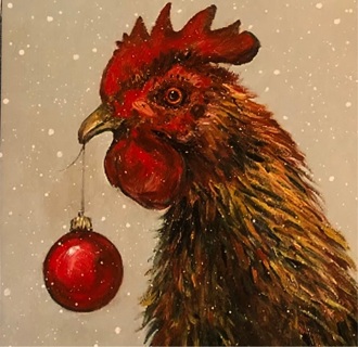 Festive Chicken  - 3 x 3” MAGNET - GIN ONLY