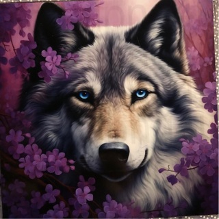 Purple Wolf - 3 x 3” MAGNET - GIN ONLY