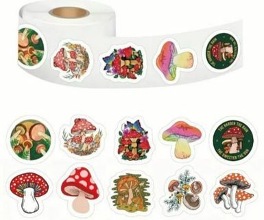 ↗️NEW⭕(10) 1" MUSHROOM STICKERS!!⭕ (SET 3 of 3)