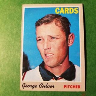 1970 - TOPPS EXMT - NRMT BASEBALL - CARD NO. 92 - GEORGE CULVER - CARDINALS