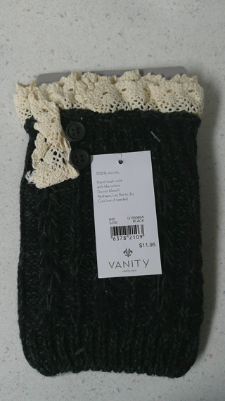 Black Knit BOOT CUFFS New