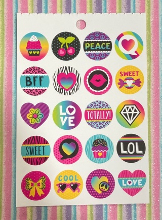 Kawaii peace and love sticker sheet