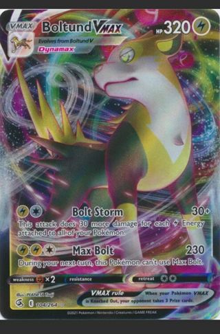 NM Ultra Rare Boltund VMAX Textured Full Art Pokemon card TCG SWSH