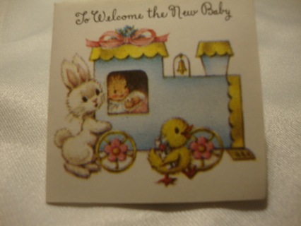 Vintage Tiny card ~ TO Welcome baby #3 ~ Free Shipping