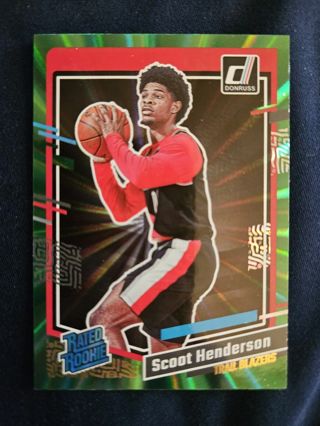 2023-24 Donruss Holo Green Laser Rated Rookie Scoot Henderson