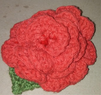 Red Cotton Knitted Corsage