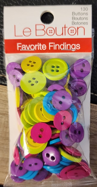 NEW - Favorite Findings - Colorful Round Buttons - 130 in package 