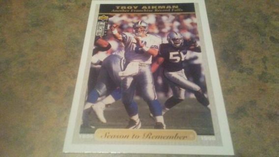 1996 UPPER DECK- 1995/1996 SEASON TO REMEMBER TROY AIKMAN DALLAS COWBOYS FOOTBALL CARD# 53