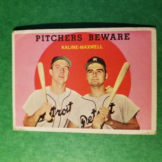 1959 - TOPPS NRMT+ BASEBALL CARD NO. 34 - PITCHERS BEWARE - KALINE - BV=$20