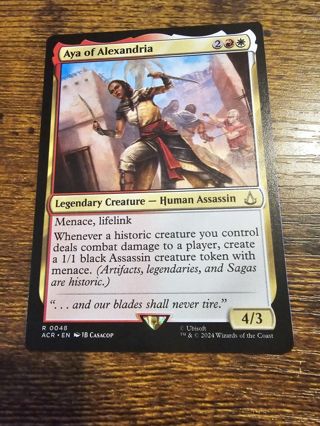 Magic the gathering mtg Aya of Alexandria rare card Assassins Creed