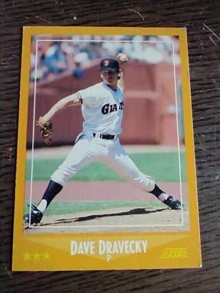 Dave Dravecky Giants 1988 Score