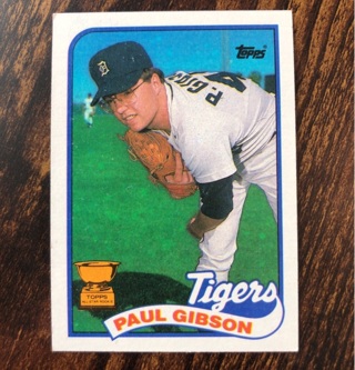 Paul Gibson All Star Rookie 1989 Topps Baseball Card 