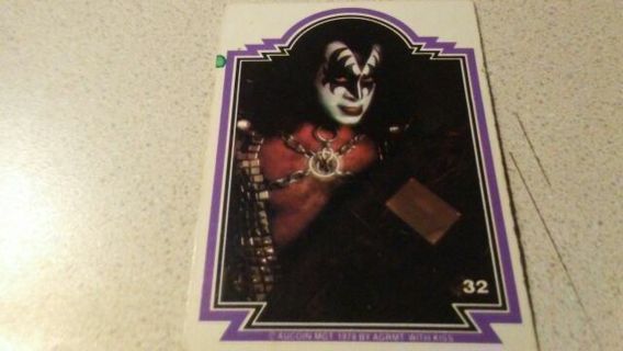 1978 ORIGINAL KISS AUCOIN GENE SIMMONS TRADING CARD# 32