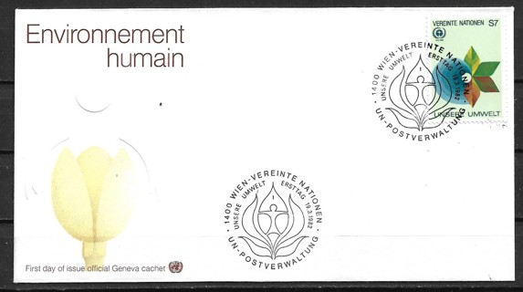 1982 UN Vienna Sc26 7s Human Environment FDC