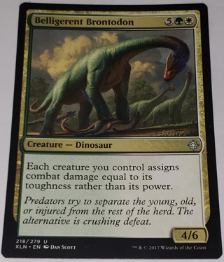 MTG ✨ Belligerent Brontodon - (U) 218/279 Ixalan (XLN) ✨ Magic the Gathering (2017)