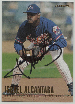 1996 Fleer Update #U146 - Israel Alcantara autograph card (mid)