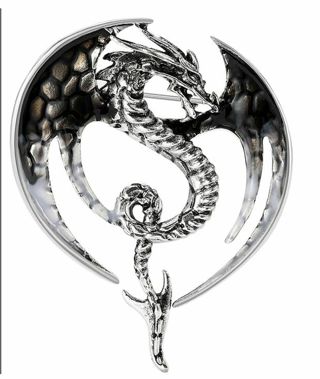 Masculine Black Flying Dragon Brooch New