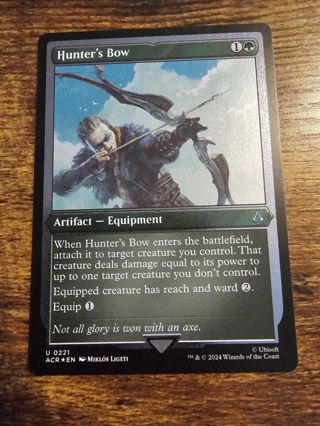 Magic the gathering mtg Hunters Bow etched foil card Assassins Creed