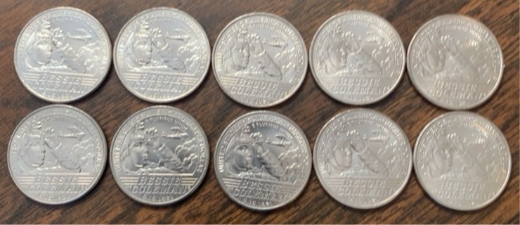 10 Bessie Coleman quarters