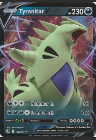 NM Ultra Rare Tyranitar V Pokemon card TCG