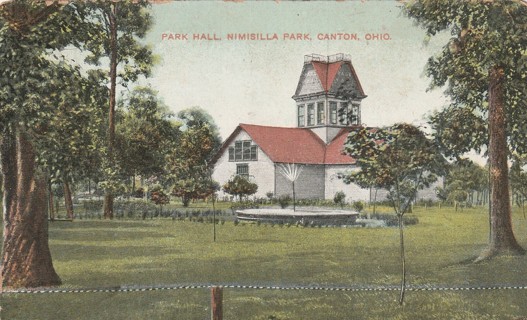 Vintage Used Postcard: gin y: 190? Park Hall, Numisilla Park, Canton, OH