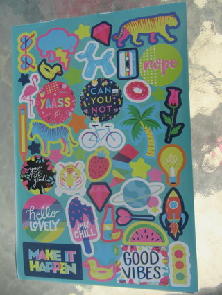 Darling sheet of  *GOOD VIBES*  themed stickers--NEW