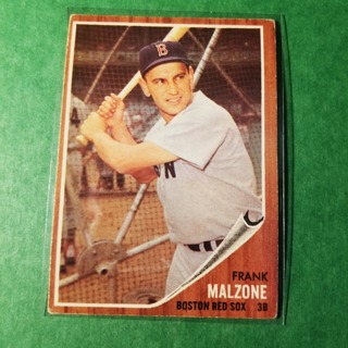 1962 - TOPPS BASEBALL CARD NO. 225 - FRANK MALZONE - RED SOX